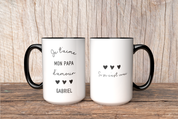 Mug je t'aime mon Papa d'amour – Image 2