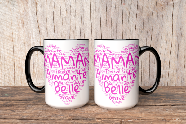 Mug fête des mères maman cœur rose – Image 2