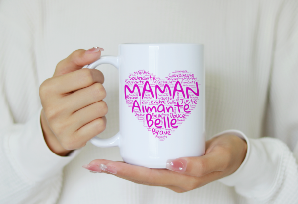Mug fête des mères maman cœur rose