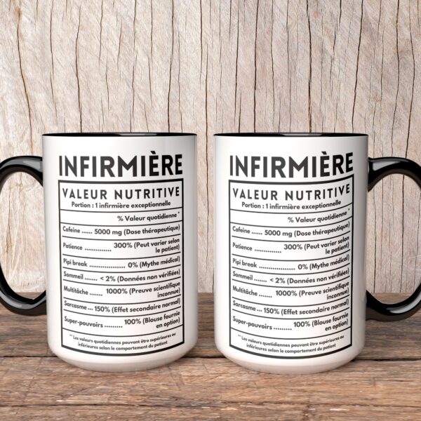 Mug Infirmière drôle valeur nutritive – Image 4