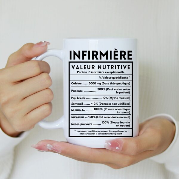 Mug Infirmière drôle valeur nutritive – Image 3