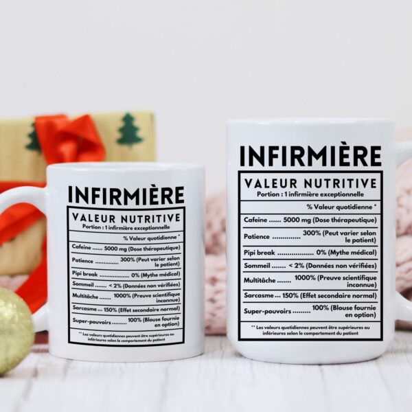 Mug Infirmière drôle valeur nutritive – Image 2