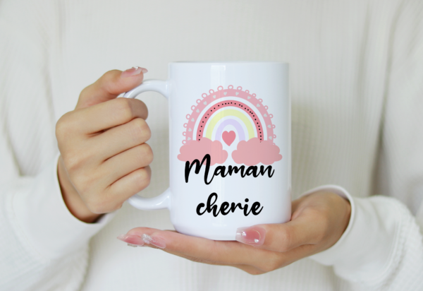 Mug maman chérie arc-en-ciel
