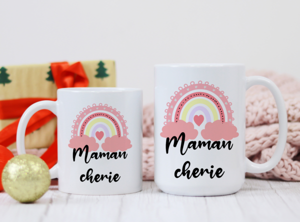 Mug maman chérie arc-en-ciel – Image 3