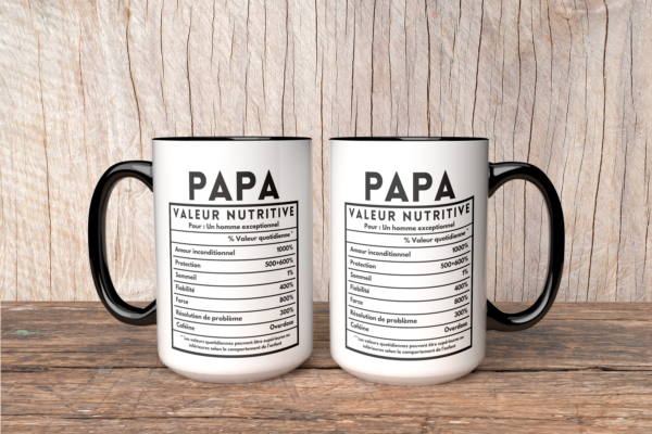 Mug humour Papa valeur nutritive – Image 2