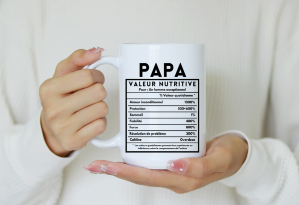 Mug humour Papa valeur nutritive