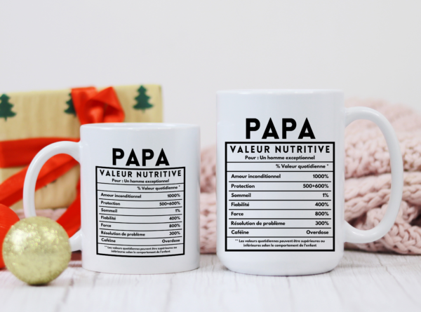 Mug humour Papa valeur nutritive – Image 3