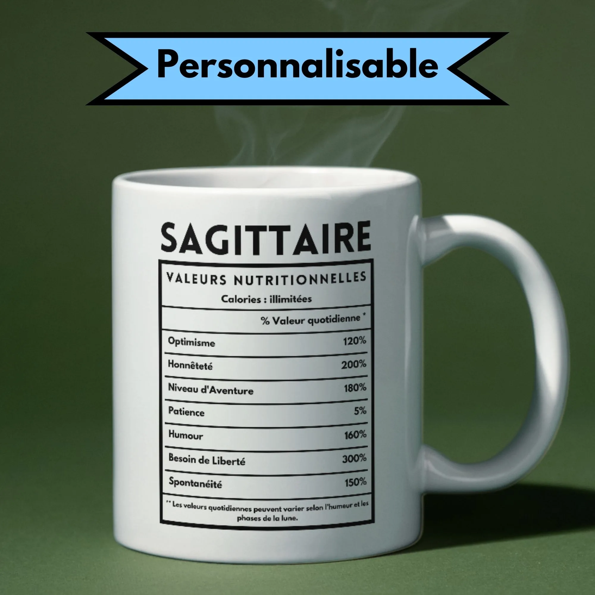 Mug signe astrologique carte valeur nutritive 1 Mug signe astrologique carte valeur nutritive