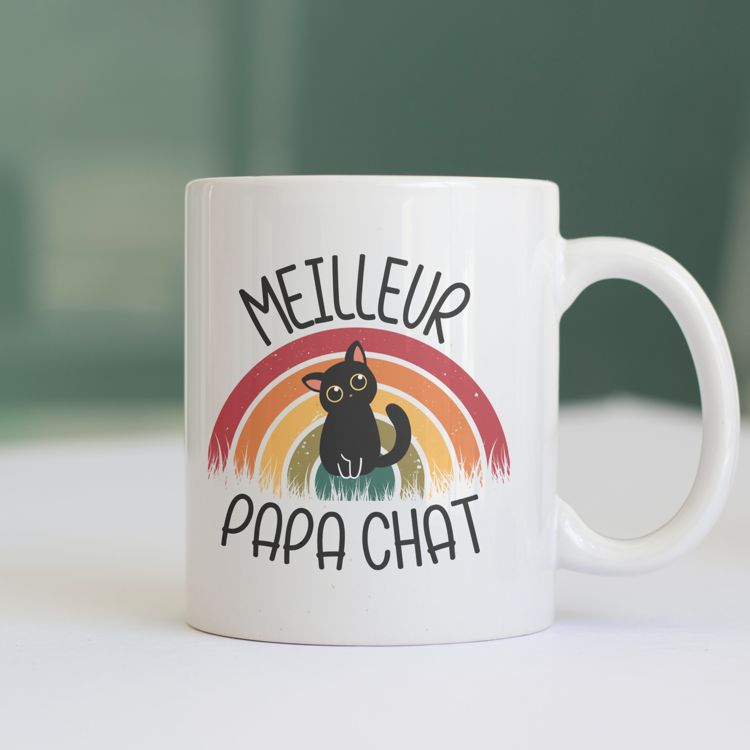 Mug meilleur papa chat arc en ciel 1 Mug meilleur papa chat arc en ciel