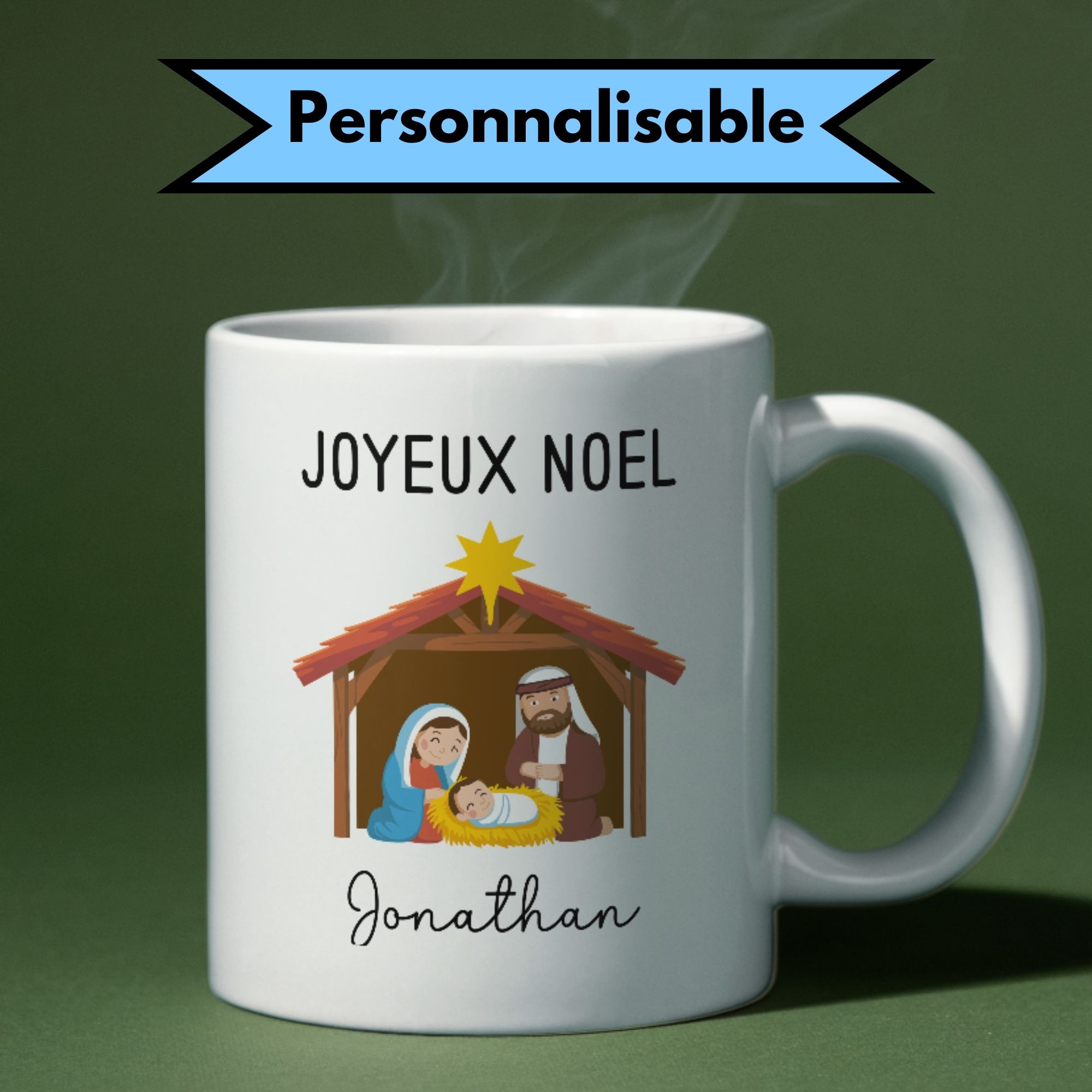 Mug crèche de noël à personnaliser 1 Mug crèche de noël à personnaliser