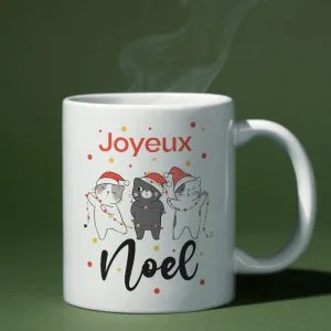 Mug chat de noël