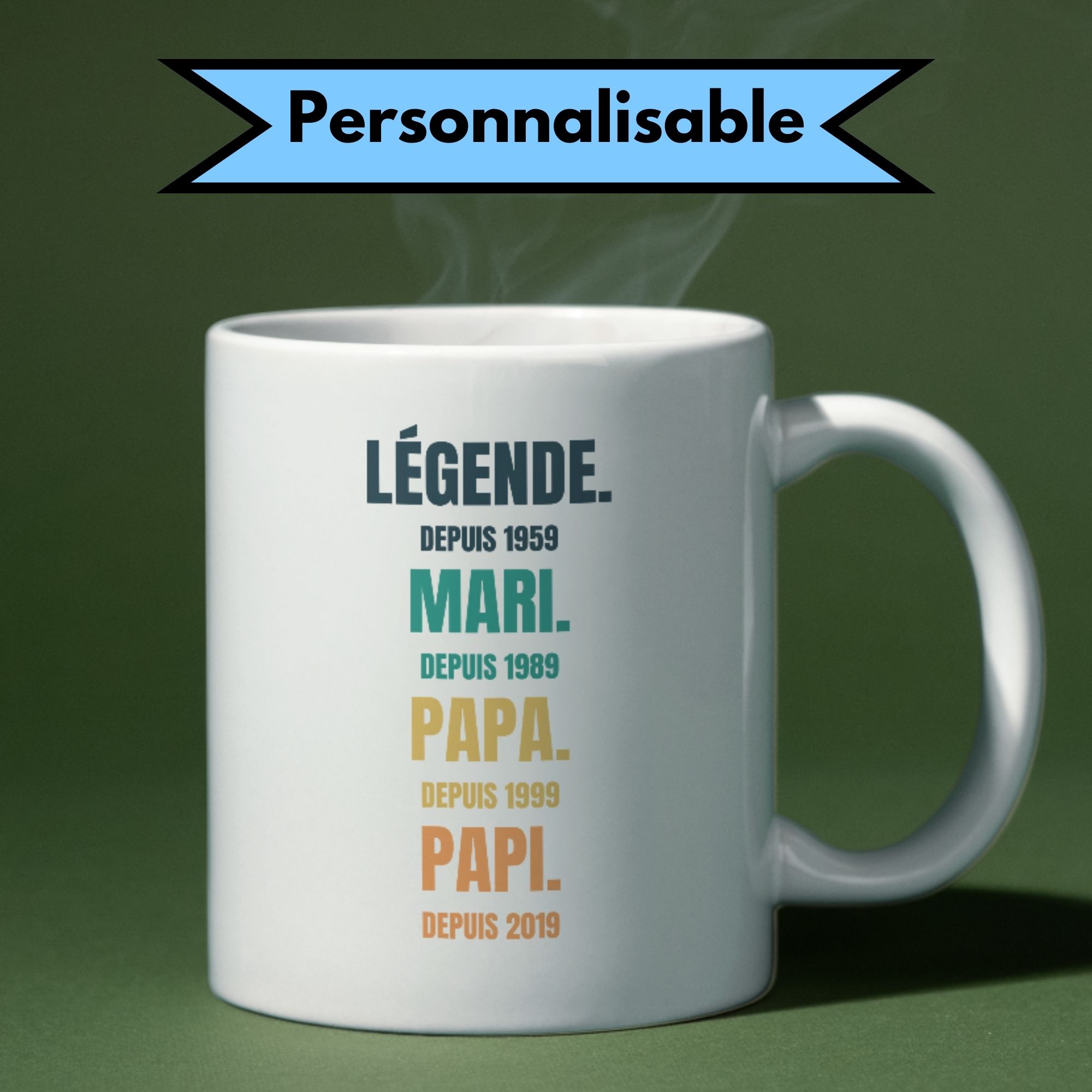 Mug légende mari papa papi 1 Mug légende mari papa papi