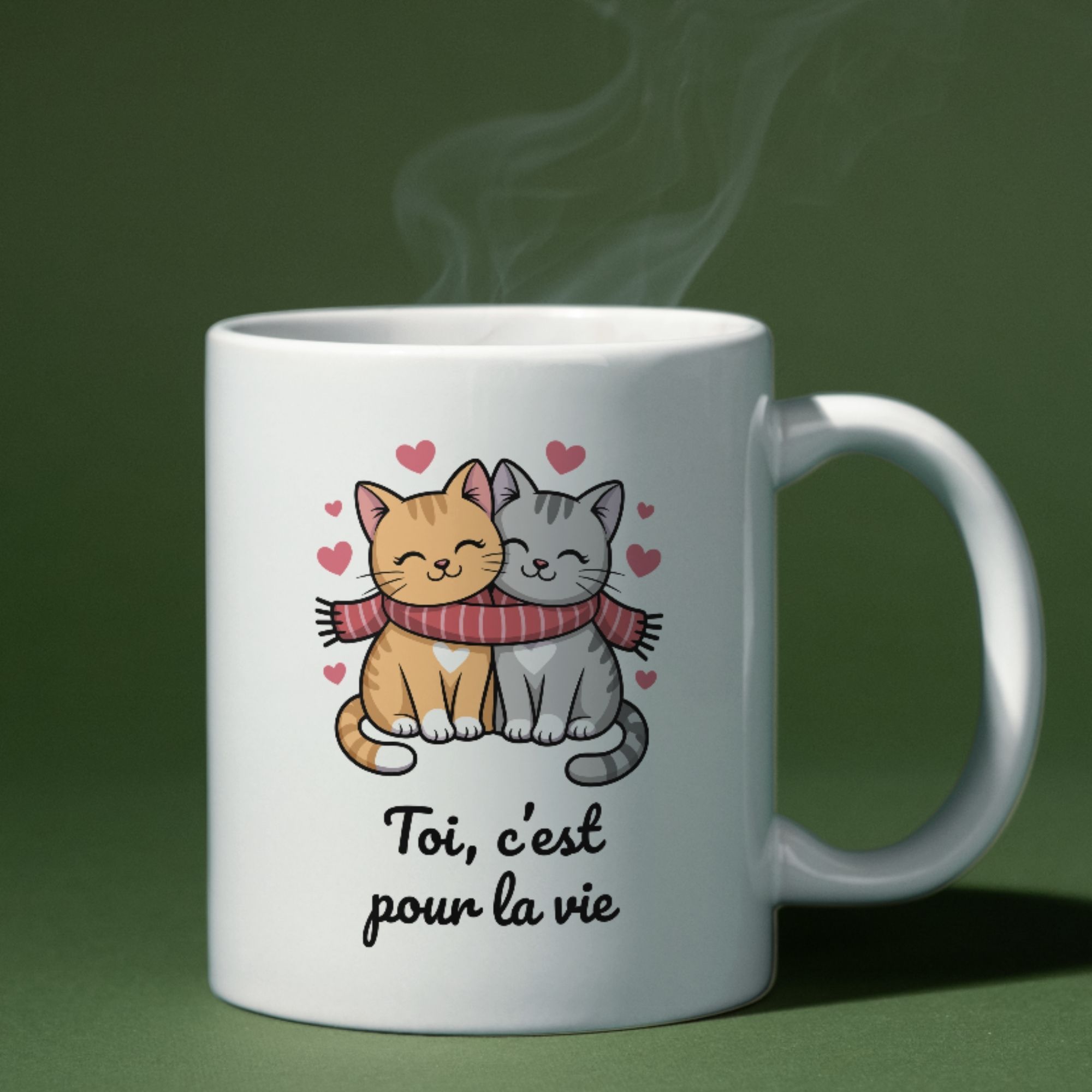 Mug Amour chat c'est pour la vie 1 Mug Amour chat c'est pour la vie