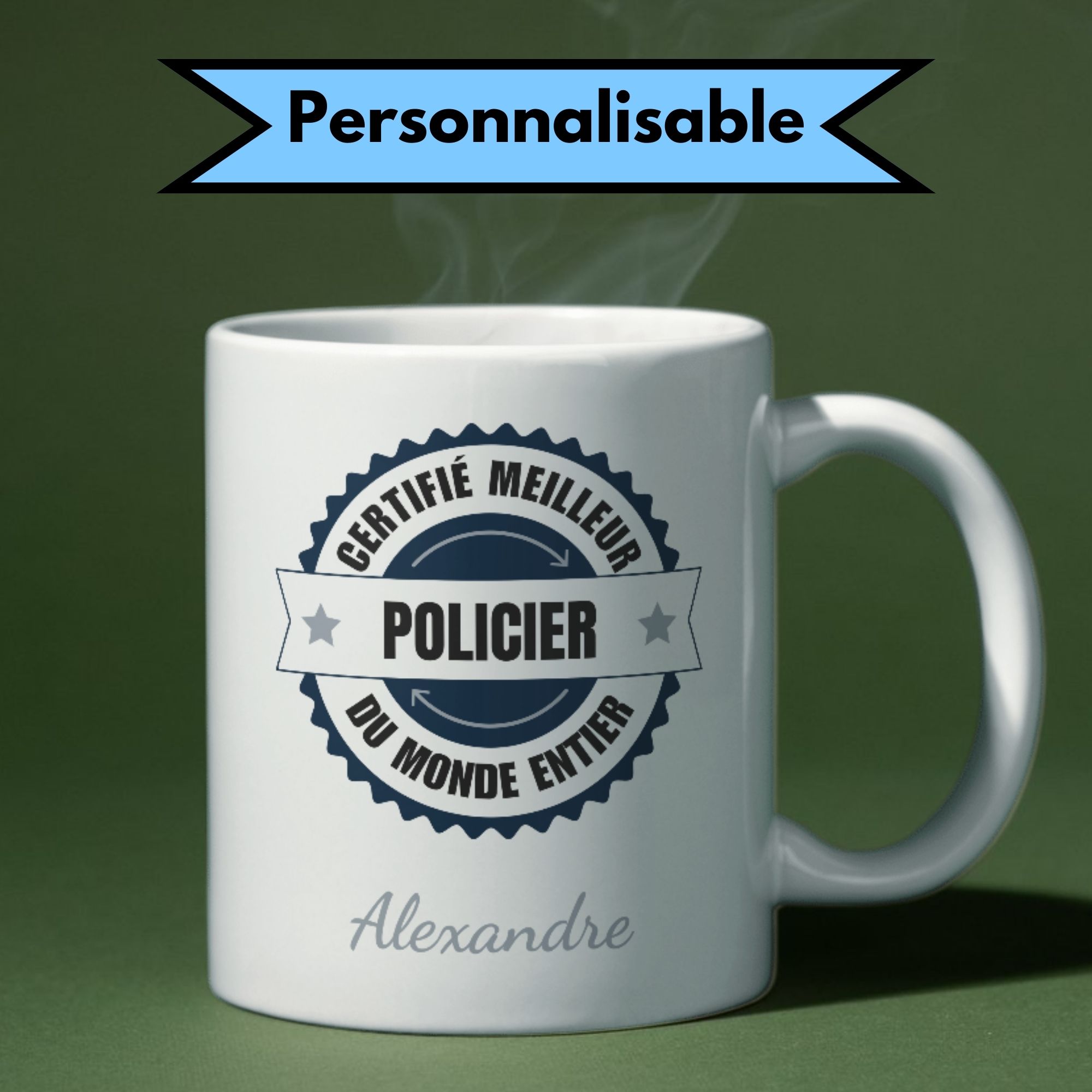 Mug Certifié Meilleur Policier 1 Mug Certifié Meilleur Policier