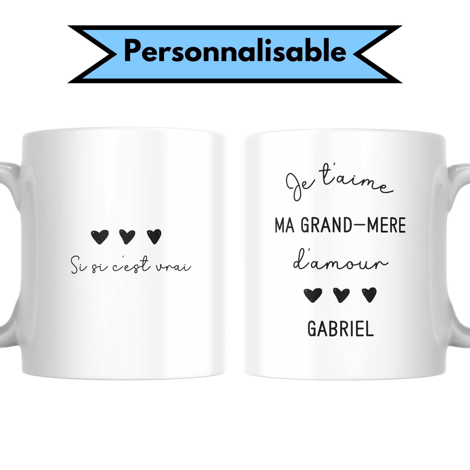 Mug Ma Grand-Mère d'Amour personnalisé 1 Mug Ma Grand-Mère d'Amour personnalisé