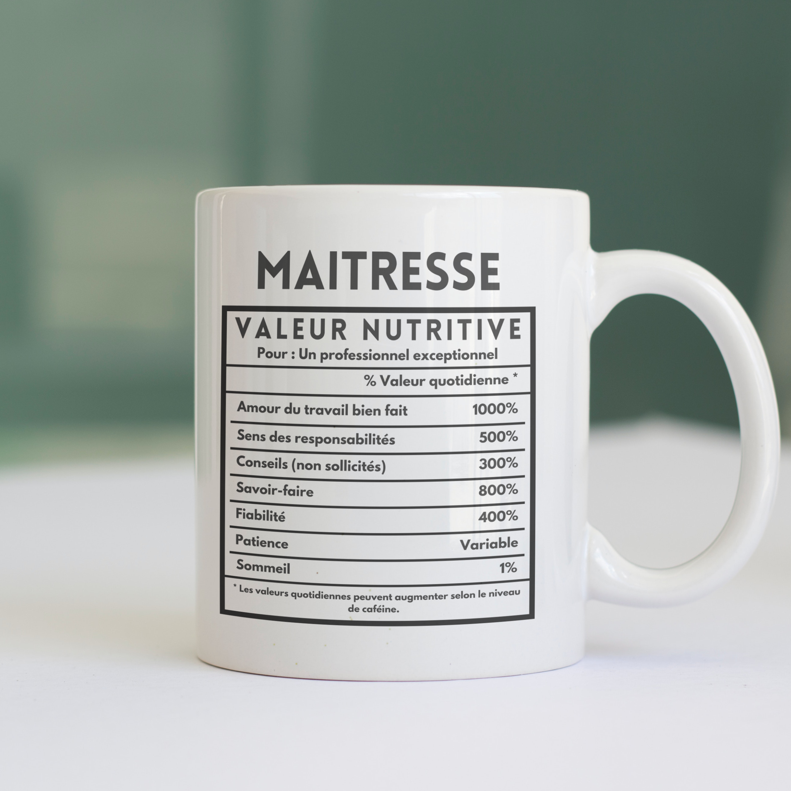 Mug Maitresse Valeur Nutritive 1 Mug Maitresse Valeur Nutritive