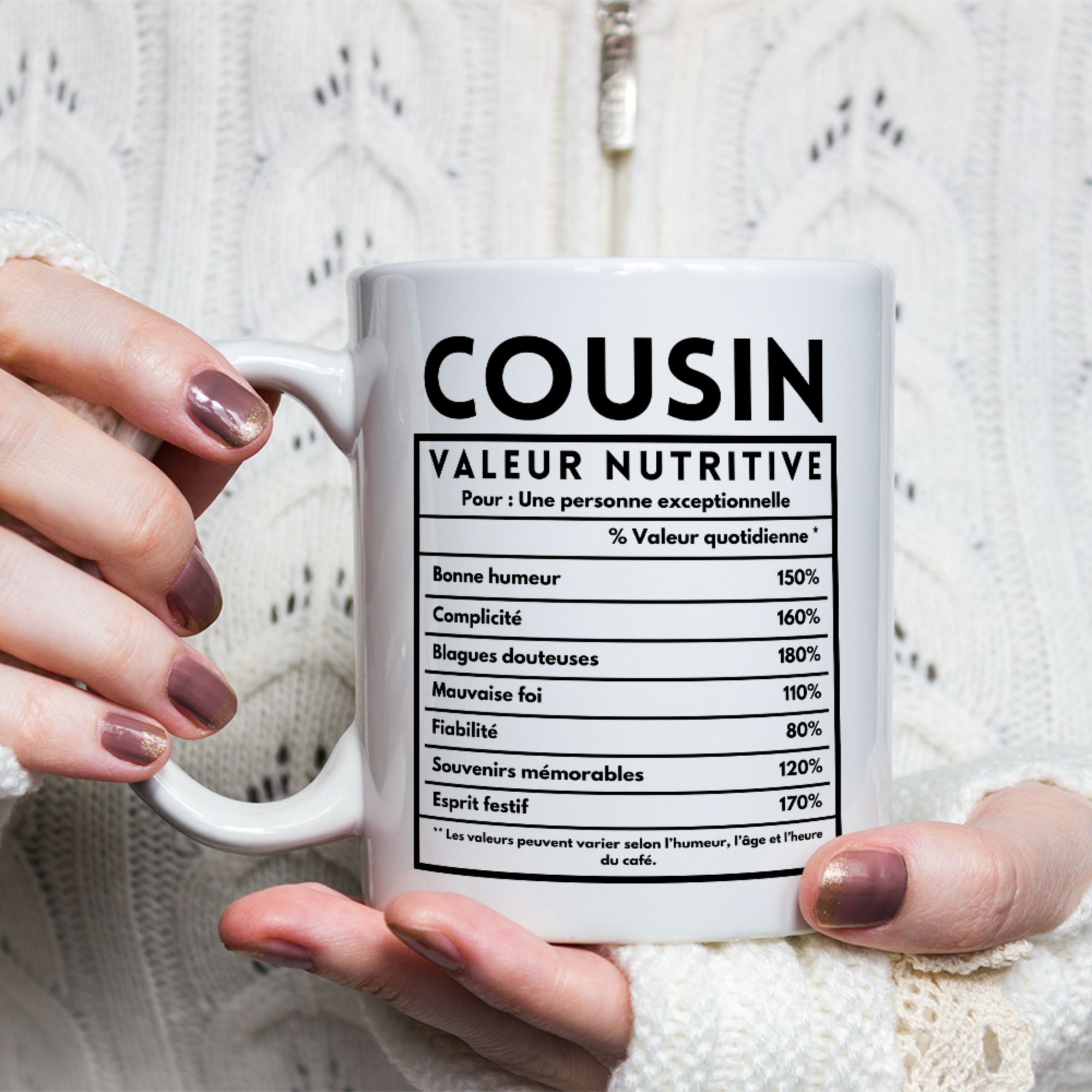 Mug Humour Cousin valeur nutritive 1 Mug Humour Cousin valeur nutritive
