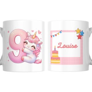 Mug Licorne Anniversaire à Personnaliser