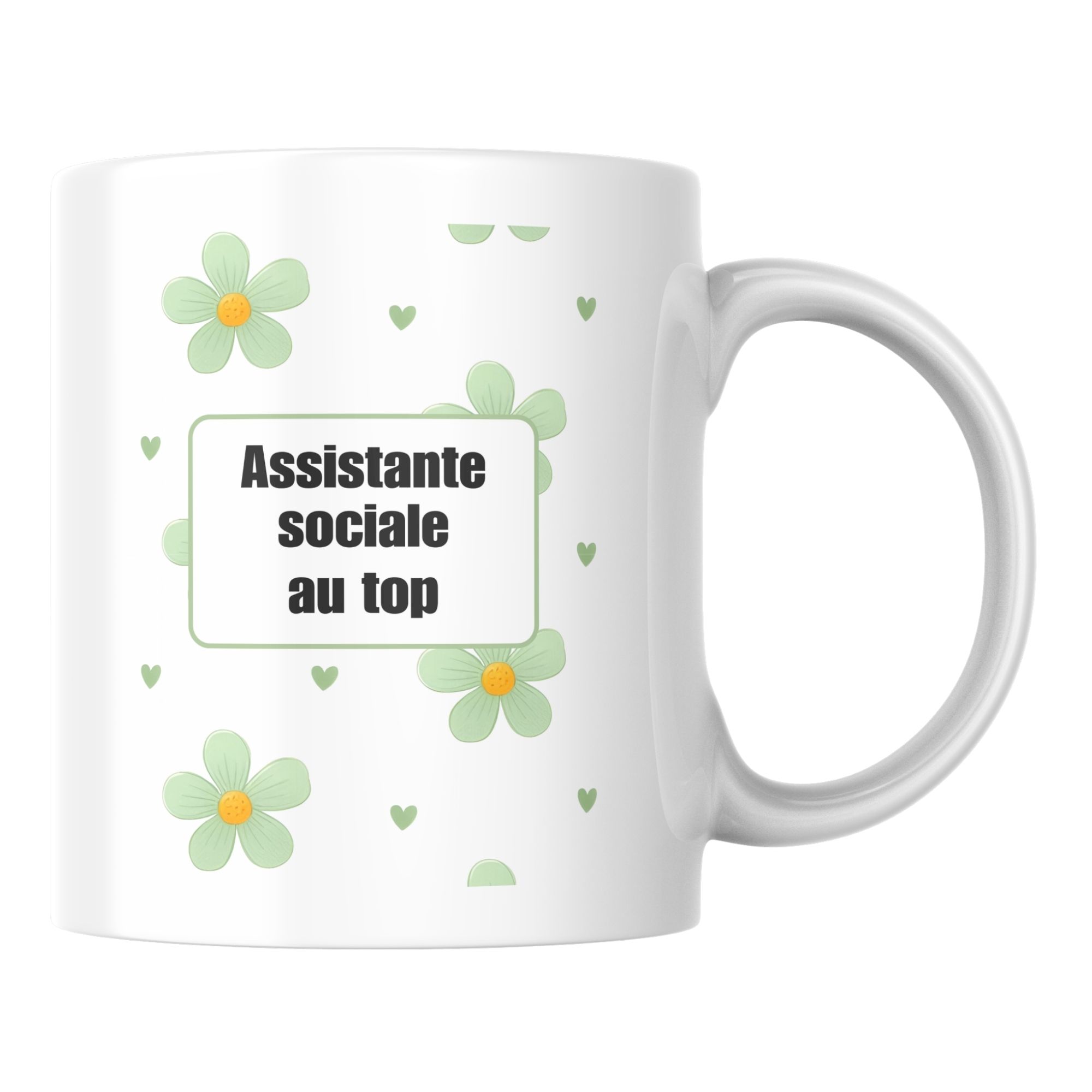 Mug fleuri Assistante sociale au top 1 Mug fleuri Assistante sociale au top