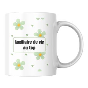 Mug fleuri Aide à domicile au top