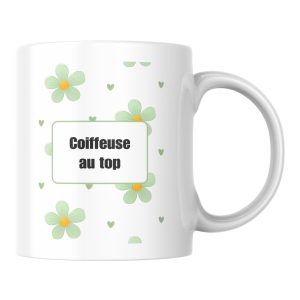Mug fleuri Coiffeuse au top