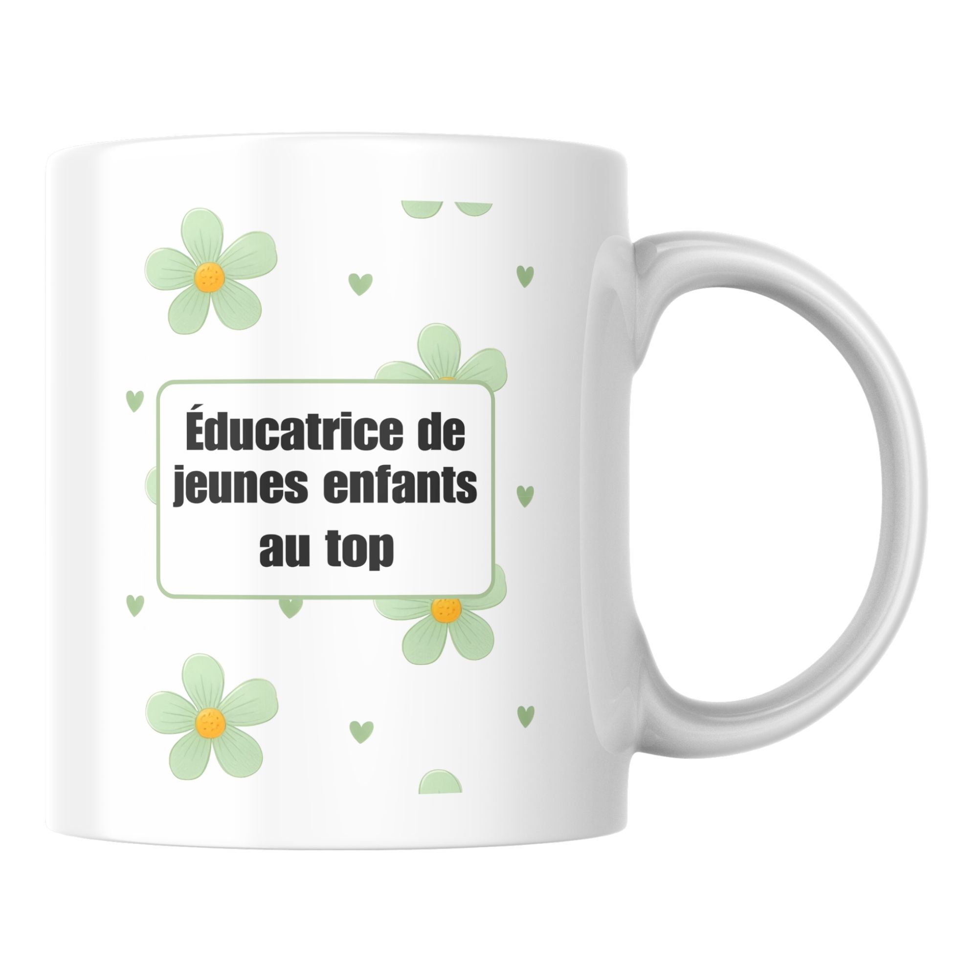 Mug fleuri Éducatrice de jeunes enfants au top 1 Mug fleuri Éducatrice de jeunes enfants au top