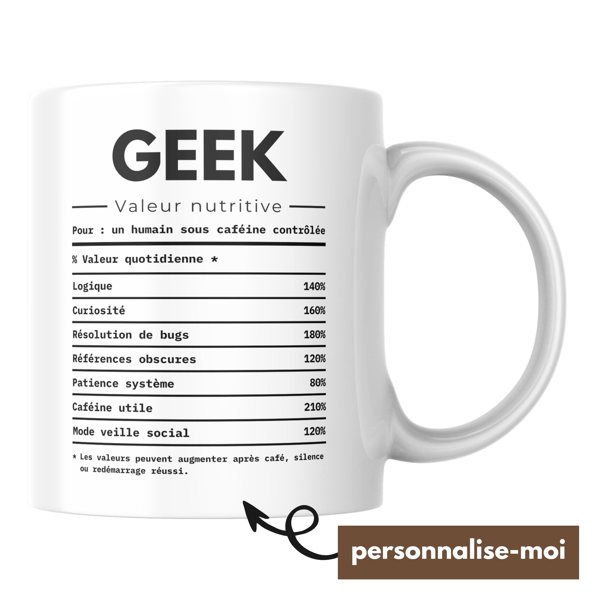 Mug Geek Valeur Nutritive 1 Mug Geek Valeur Nutritive