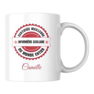 Mug certifié meilleur Infirmière scolaire du monde