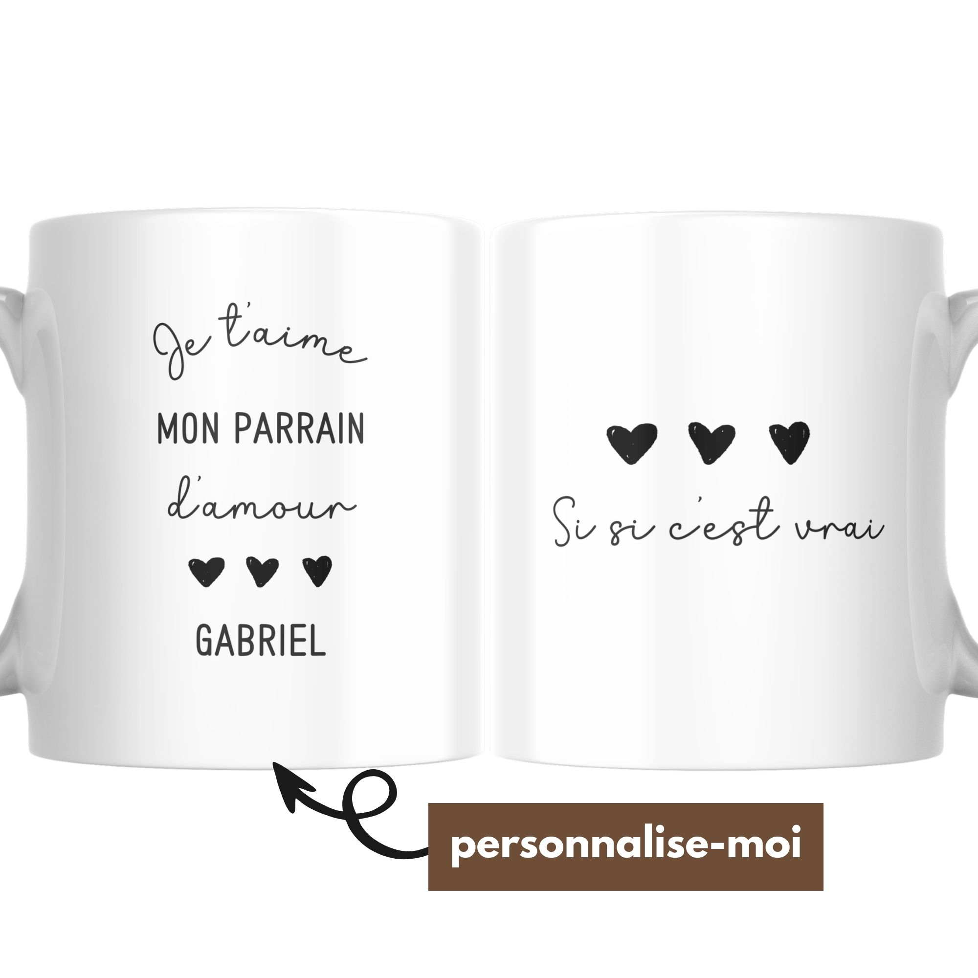 Mug personnalisé je t'aime mon parrain 1 Mug personnalisé je t'aime mon parrain