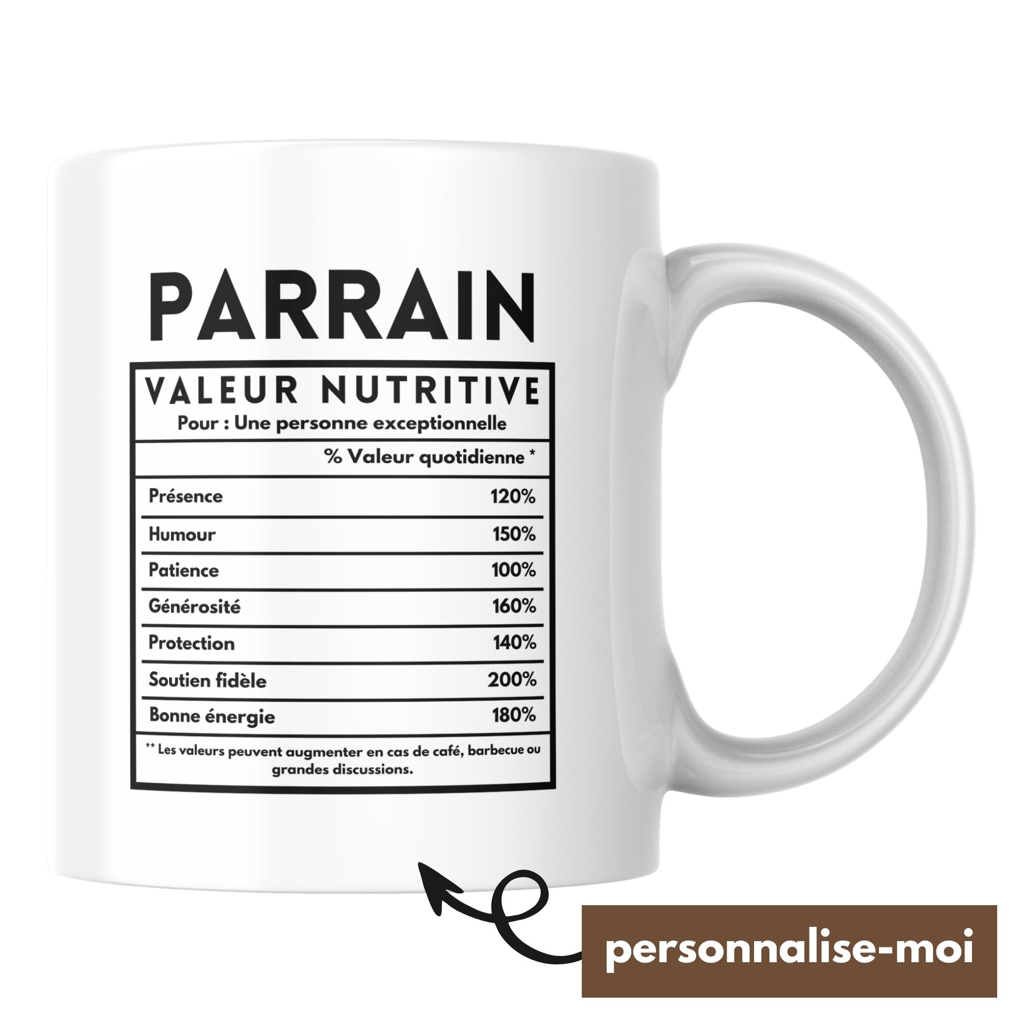 Mug Parrain humour à personnaliser 1 Mug Parrain humour à personnaliser