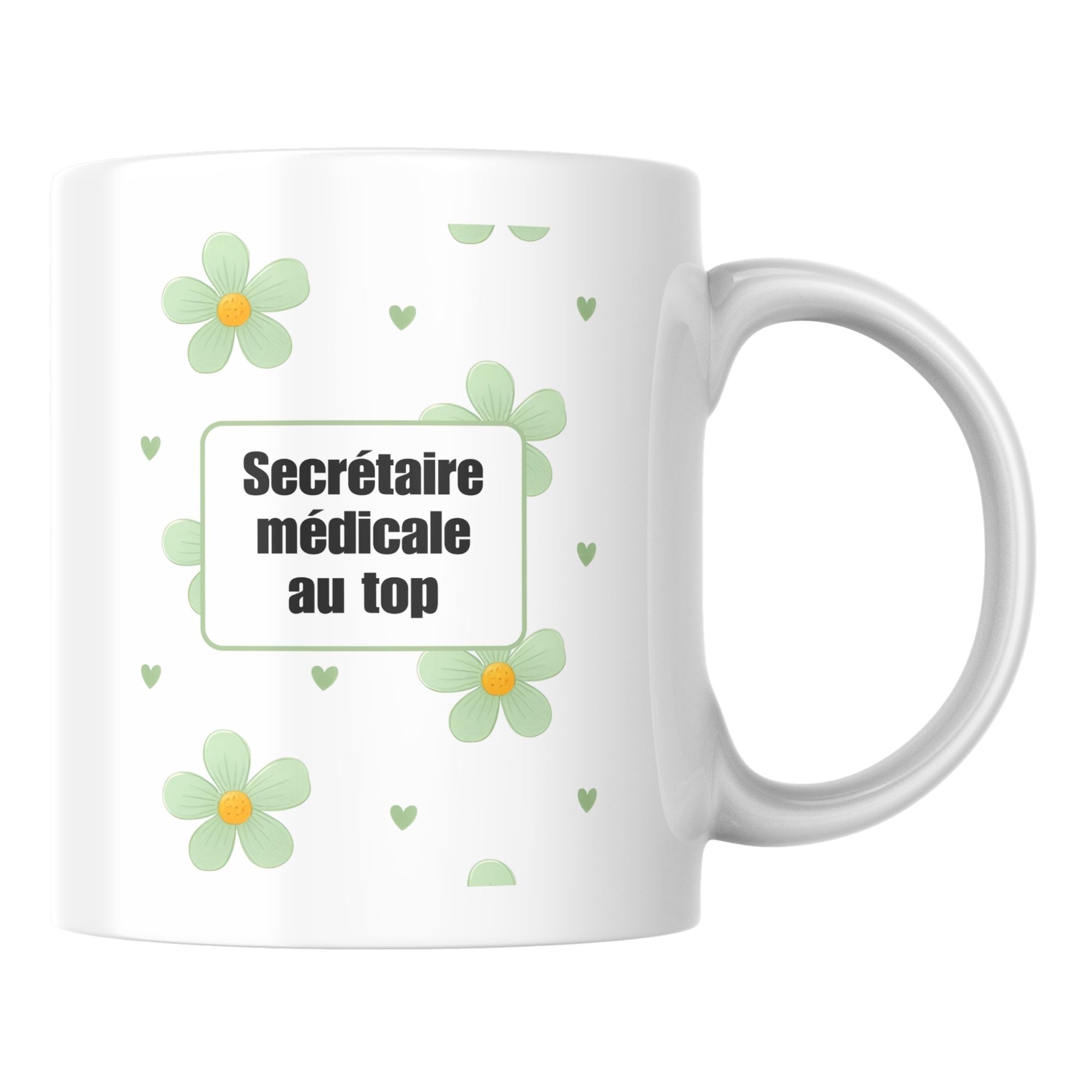 Mug fleuri Secrétaire médicale au top 1 Mug fleuri Secrétaire médicale au top