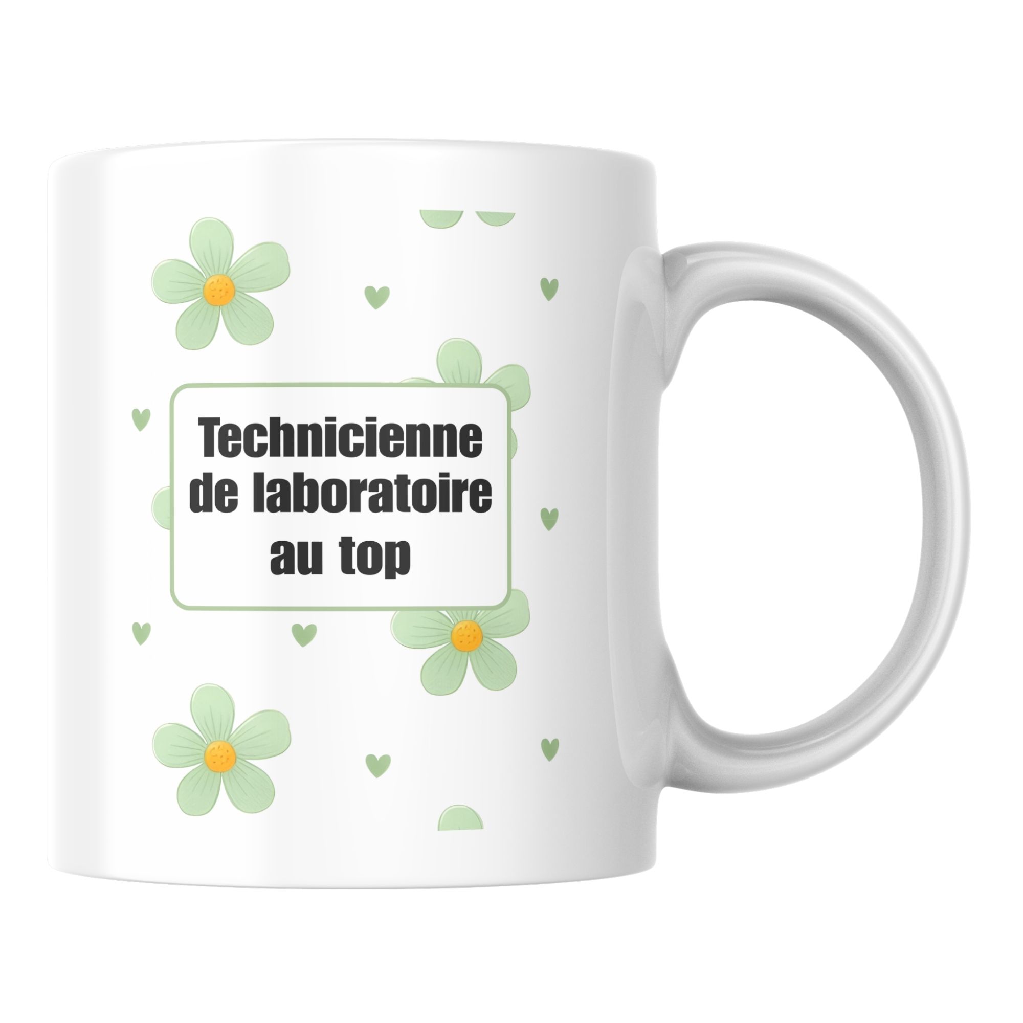 Mug fleuri Technicienne de laboratoire au top 1 Mug fleuri Technicienne de laboratoire au top