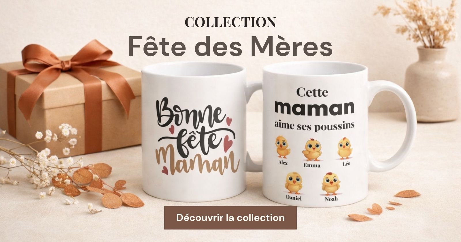 Voir notre collection de mug fête des mères pour offrir des cadeaux mémorables