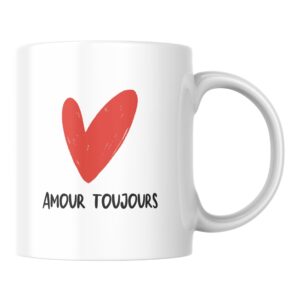 Mug amour toujours cœur rouge