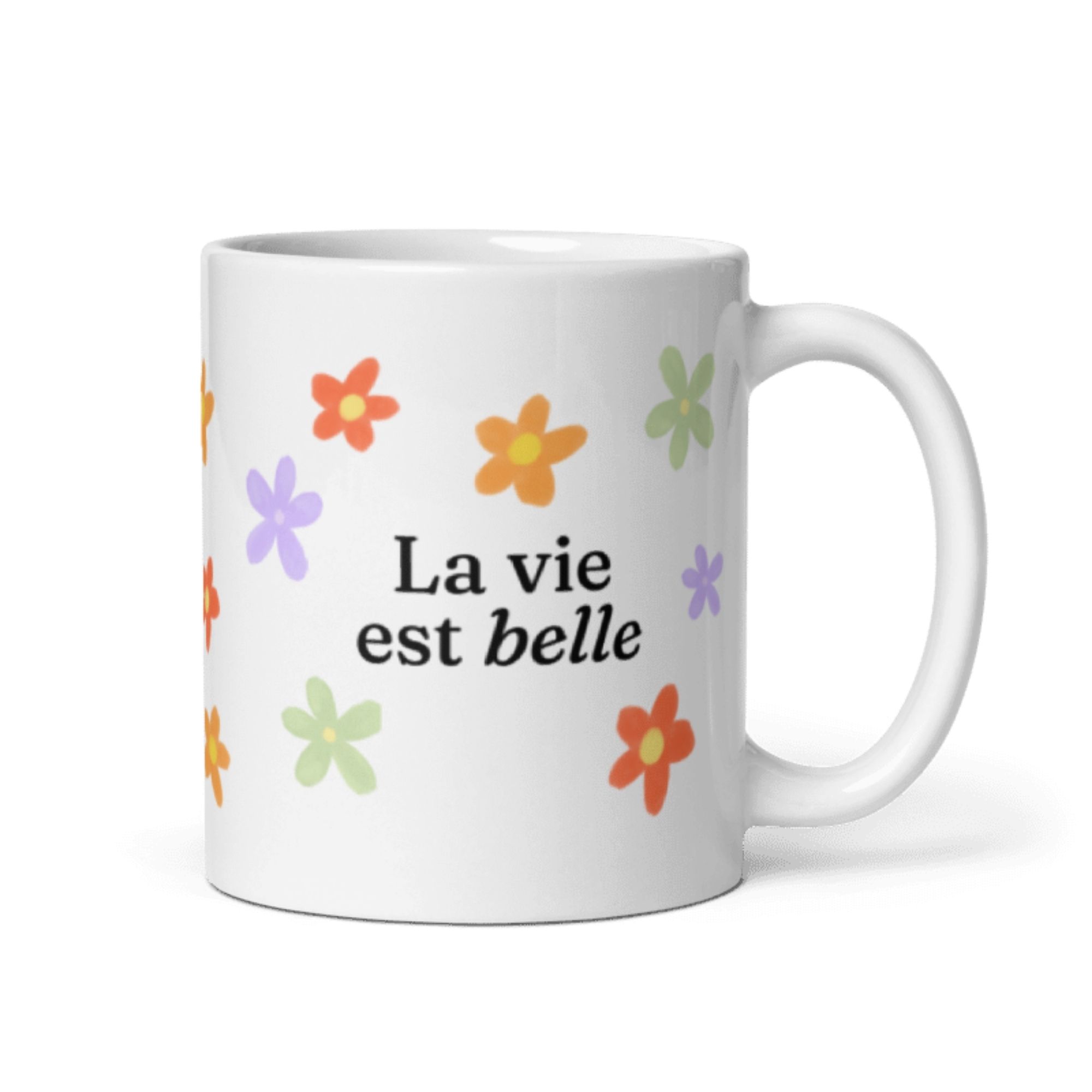 Mug fleuri La vie est belle 4 Mug fleuri La vie est belle – Image 4