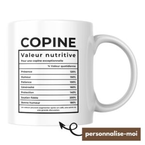 Mug Personnalisé Copine Valeur Nutritive