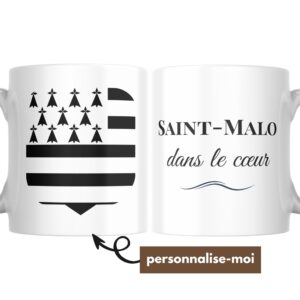 Mug Saint-Malo dans le Cœur avec Drapeau Breton