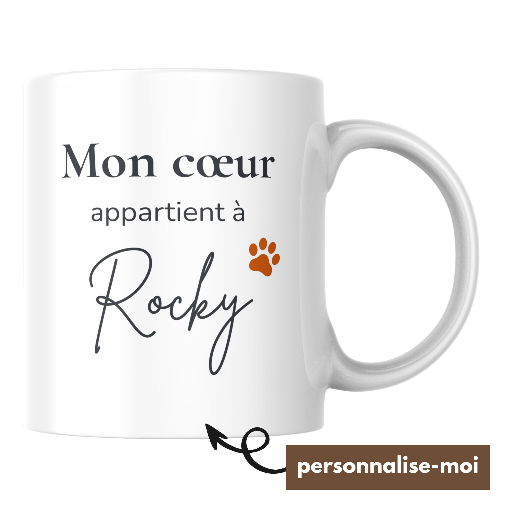 Mug Chien Personnalisé Mon Cœur Appartient à Mon Chien 1 Mug Chien Personnalisé Mon Cœur Appartient à Mon Chien