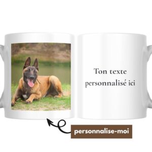 Mug Chien Personnalisé Photo et Texte Vertical